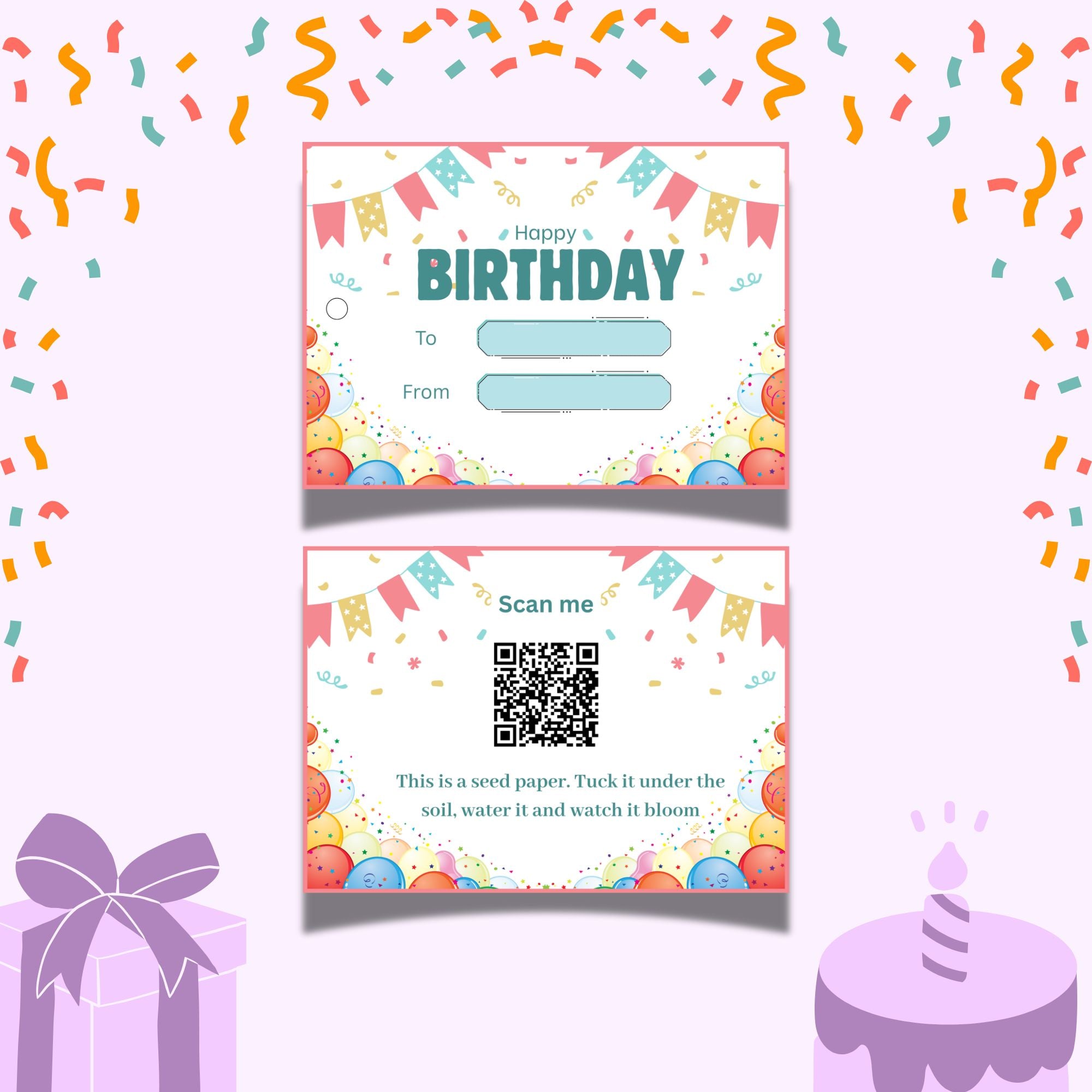 Balloon Bash – Birthday Gift Tag (3.5 x 2.5 in) (Pack of 18)