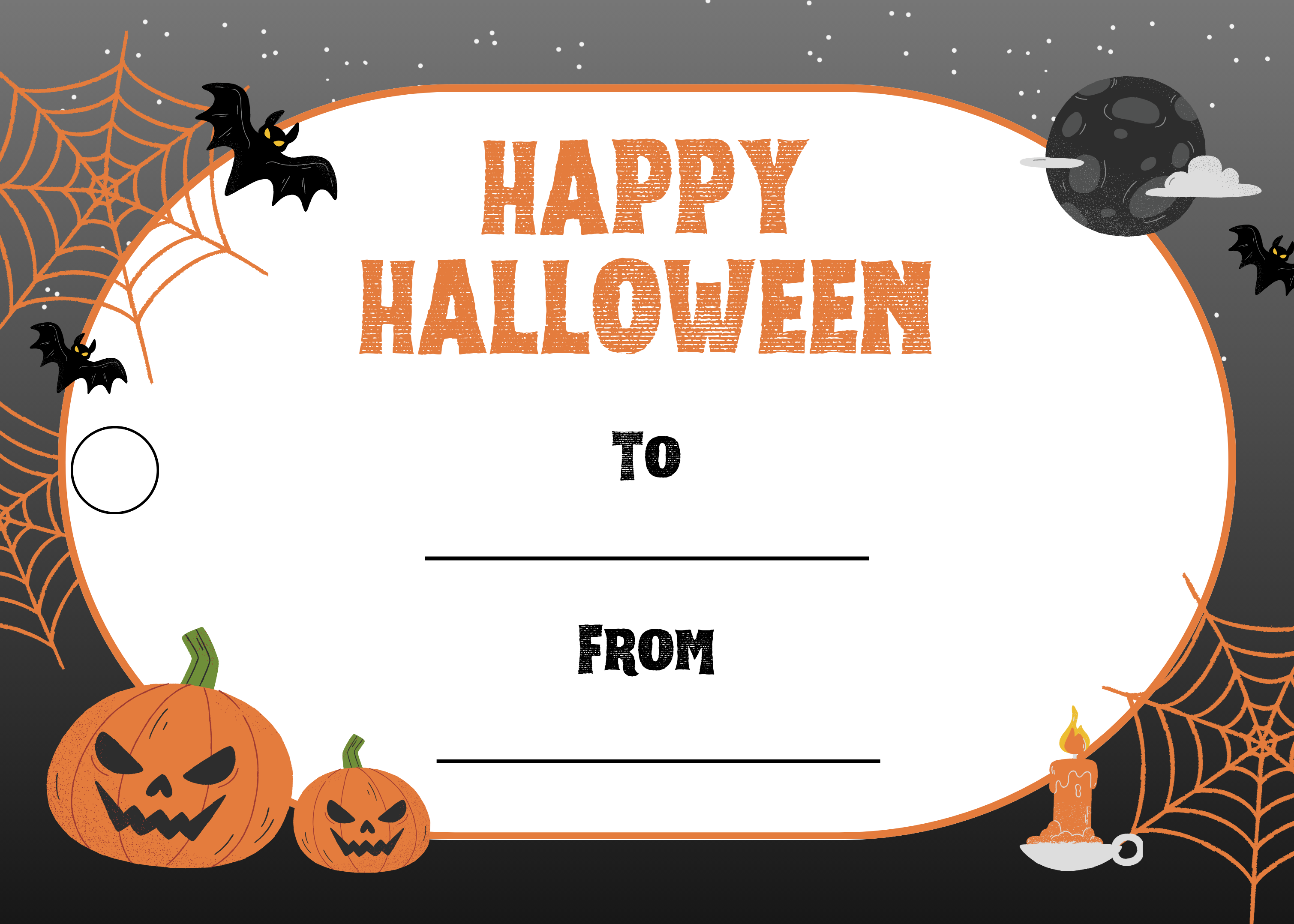 Midnight Pumpkins – Halloween Gift Tag- (3.5 x 2.5 in) (Pack of 18)