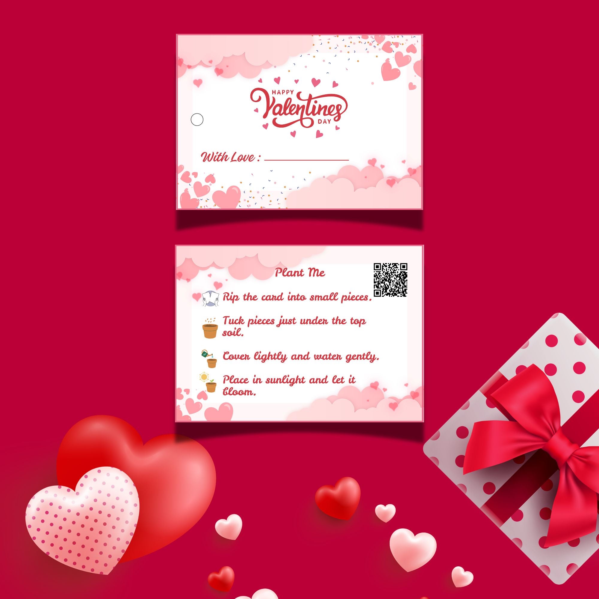 Love in the Air – Valentine Gift Tag (3.5 x 2.5 in) (Pack of 18)