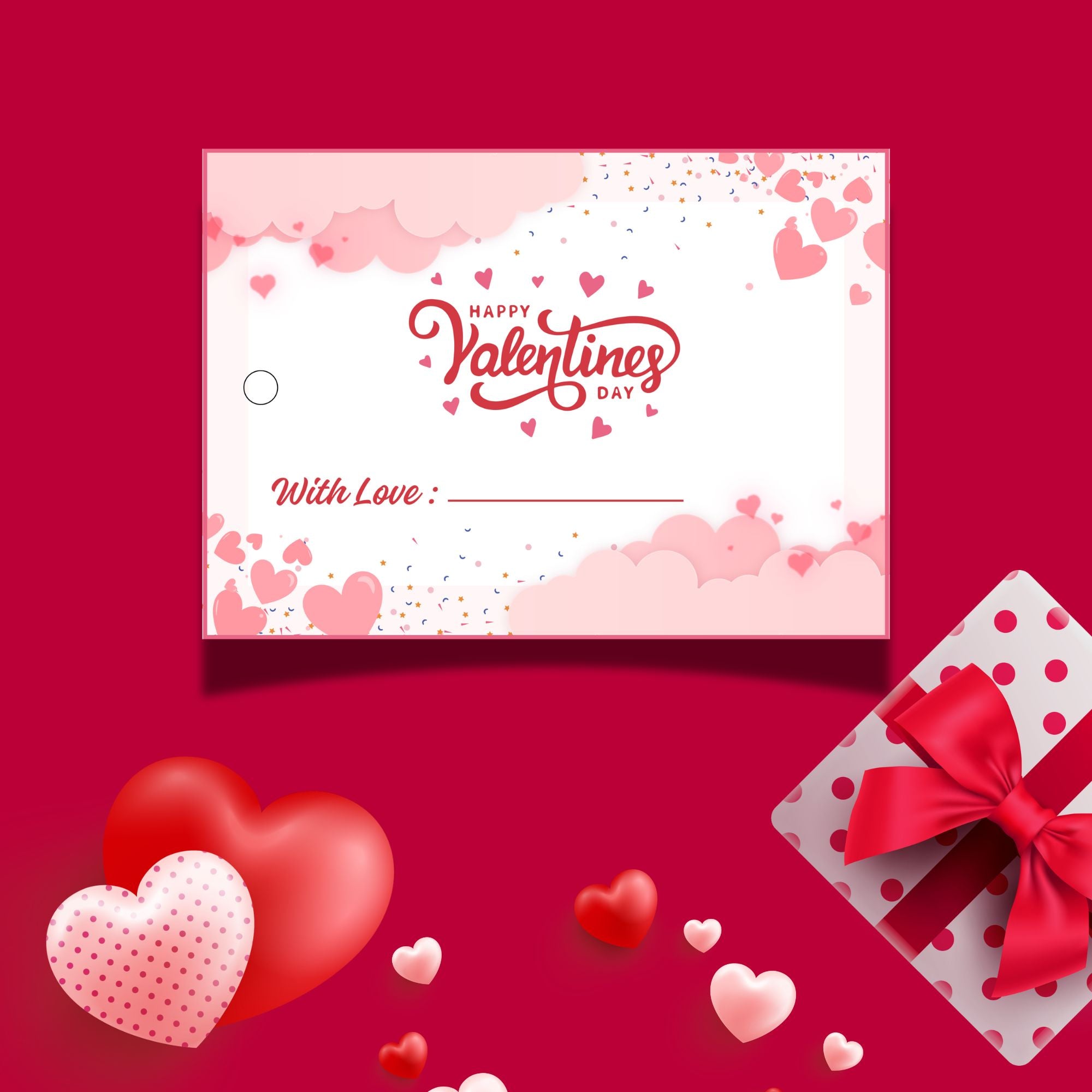 Love in the Air – Valentine Gift Tag (3.5 x 2.5 in) (Pack of 18)