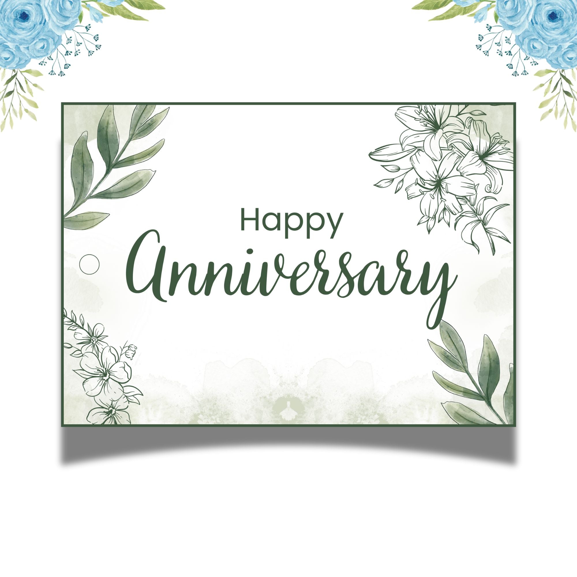 Evergreen Love – Anniversary Gift Tag (3.5 x 2.5 in) (Pack of 18)