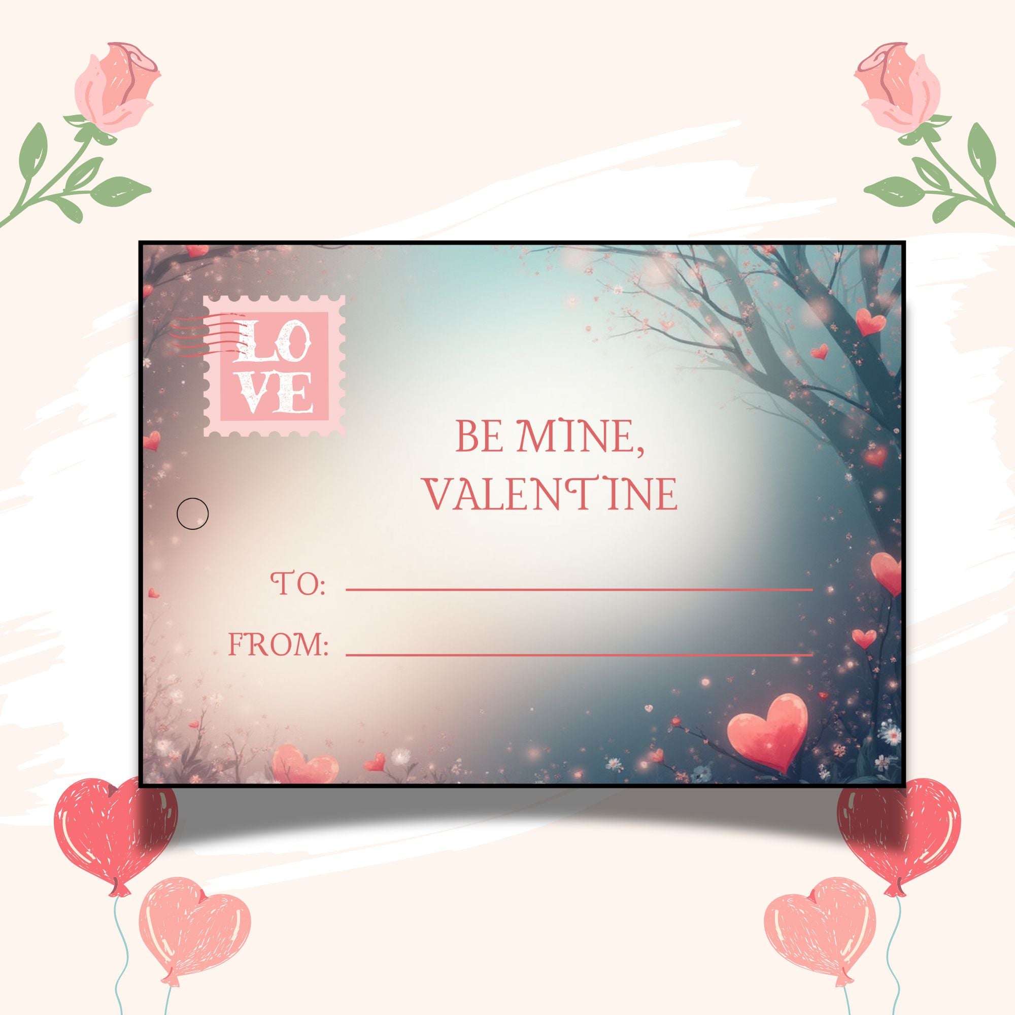 Be Mine – Valentine Gift Tag (3.5 x 2.5 in) (Pack of 18)