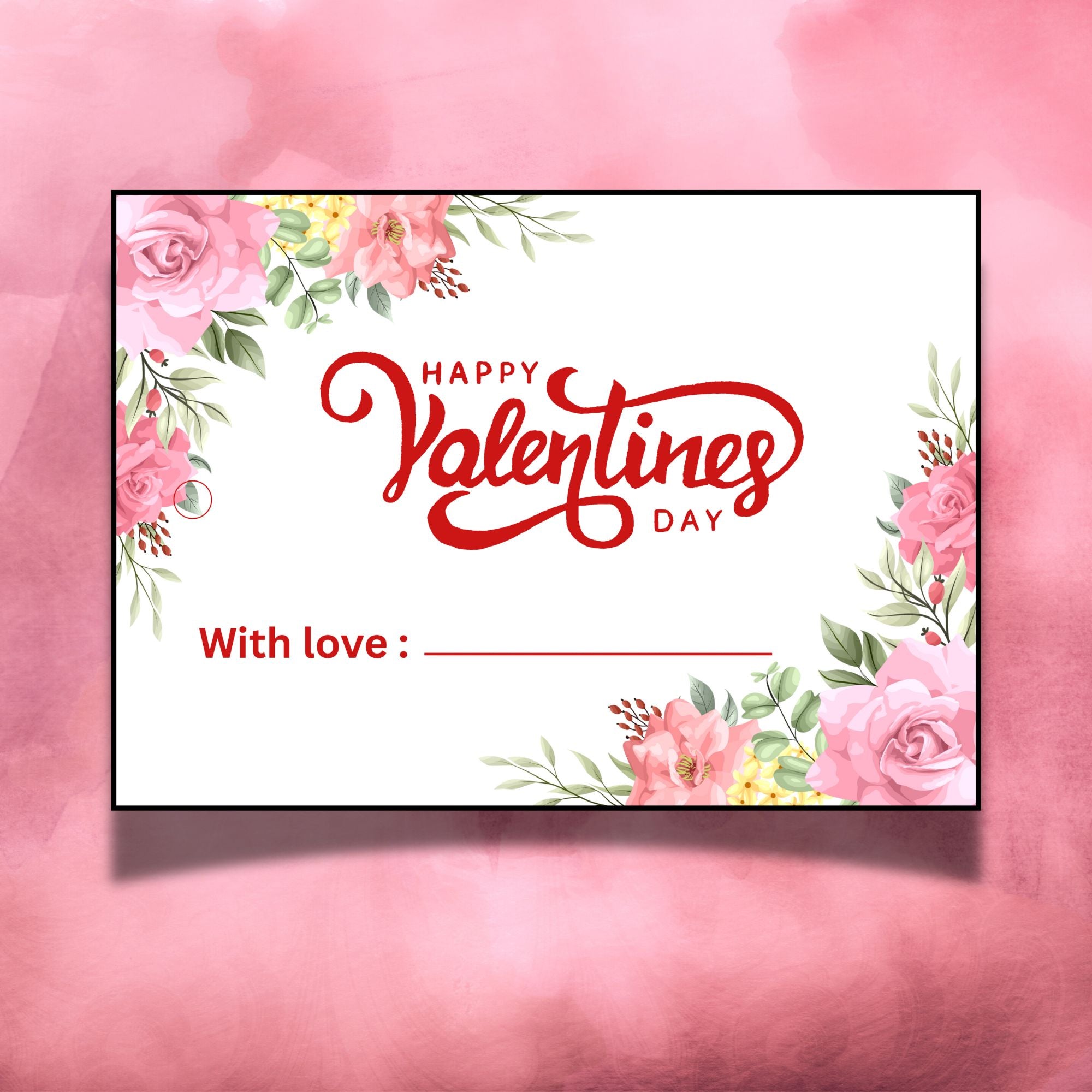 Romantic Roses – Valentine Gift Tag (3.5 x 2.5 in) (Pack of 18)
