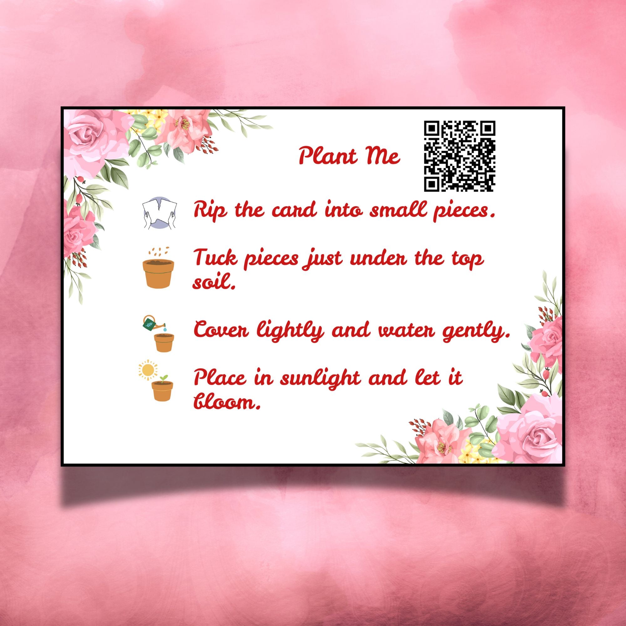 Romantic Roses – Valentine Gift Tag (3.5 x 2.5 in) (Pack of 18)