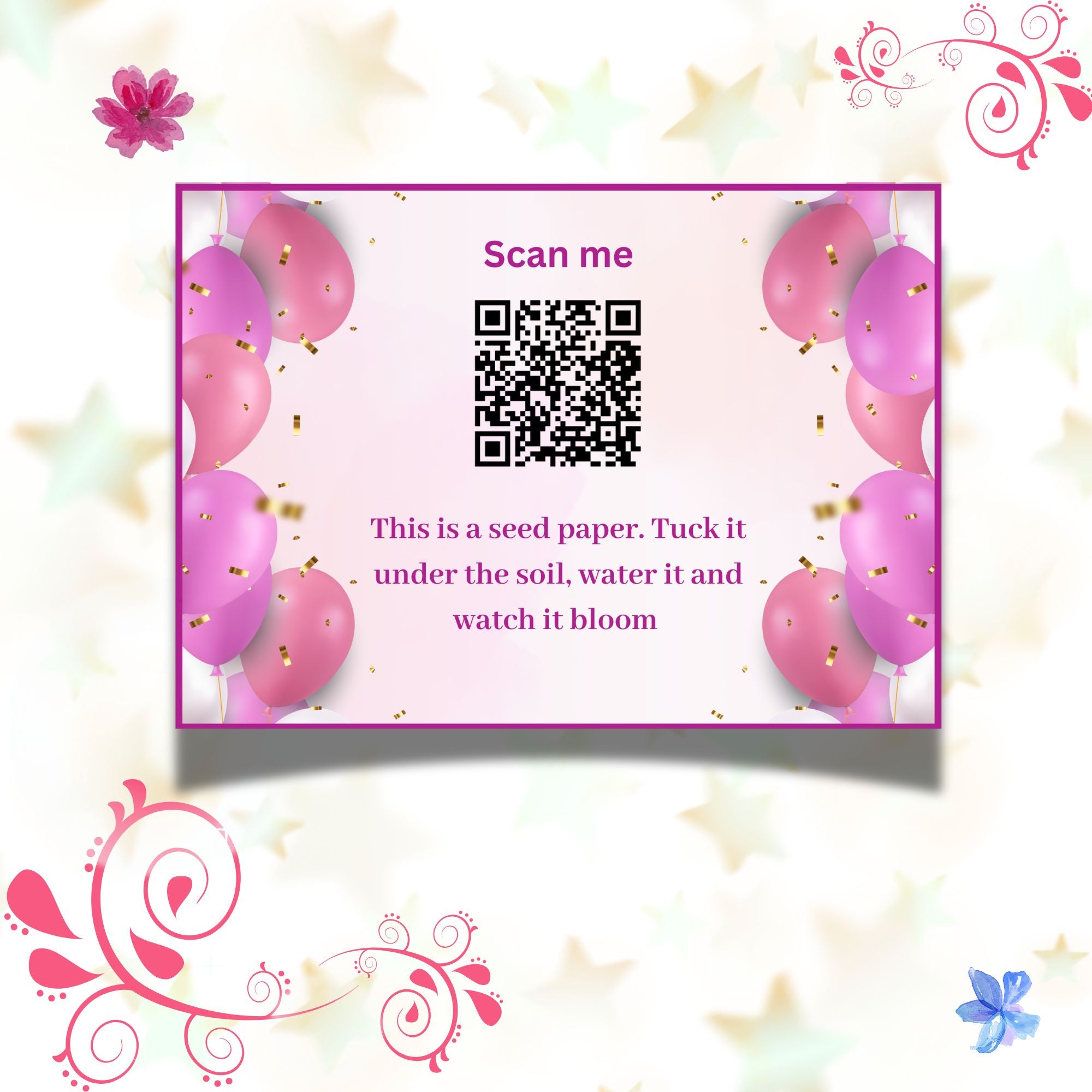 Confetti Charm – Birthday Gift Tag (3.5 x 2.5 in) (Pack of 18)