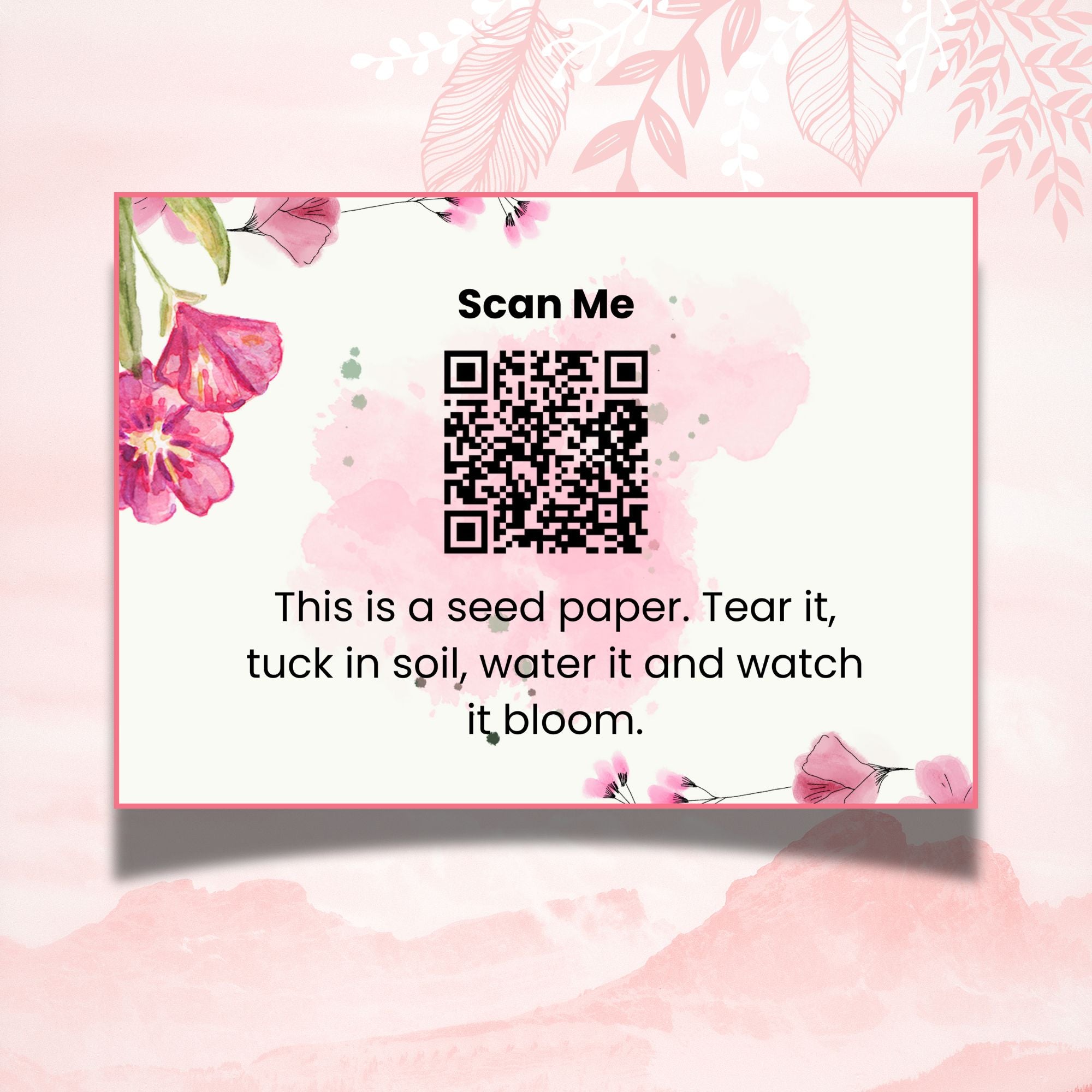 Pink Petals – Thank You Gift Tag (3.5 x 2.5 in) (Pack of 18)