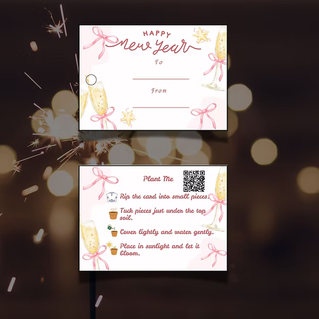 Elegant Eve – New Year Gift TagNew Year Gift Tag (3.5 x 2.5 in) (Pack of 18)