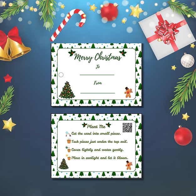 Festive Forest – Christmas Gift Tag (3.5 x 2.5 in) (Pack of 18)