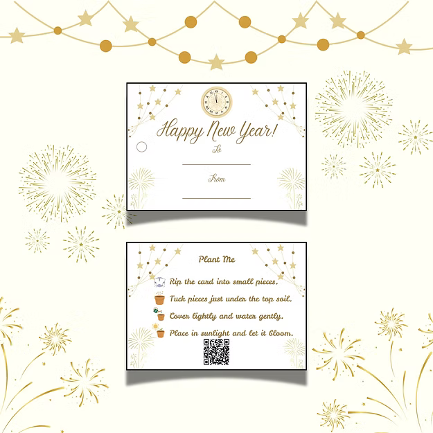 Golden Hour – New Year Gift Tag (3.5 x 2.5 in) (Pack of 18)