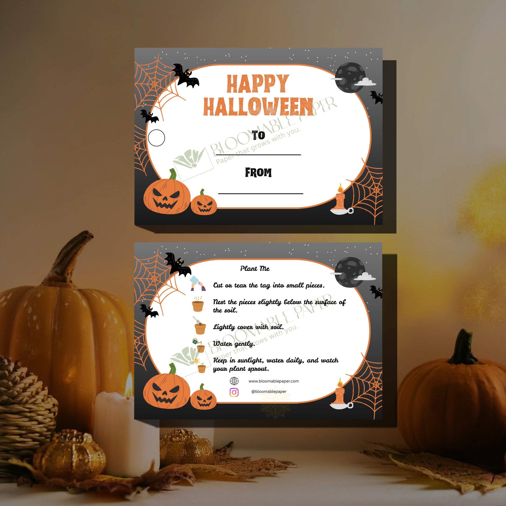 Midnight Pumpkins – Halloween Gift Tag- (3.5 x 2.5 in) (Pack of 18)
