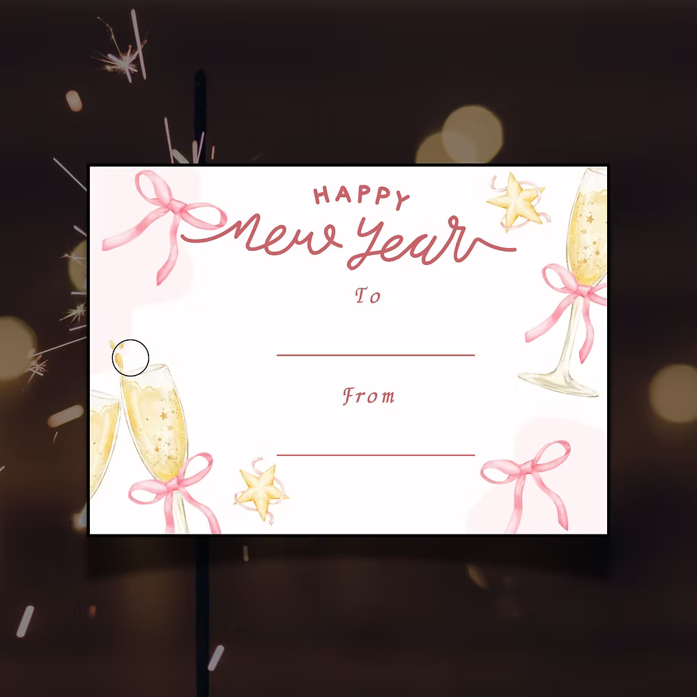 Elegant Eve – New Year Gift TagNew Year Gift Tag (3.5 x 2.5 in) (Pack of 18)