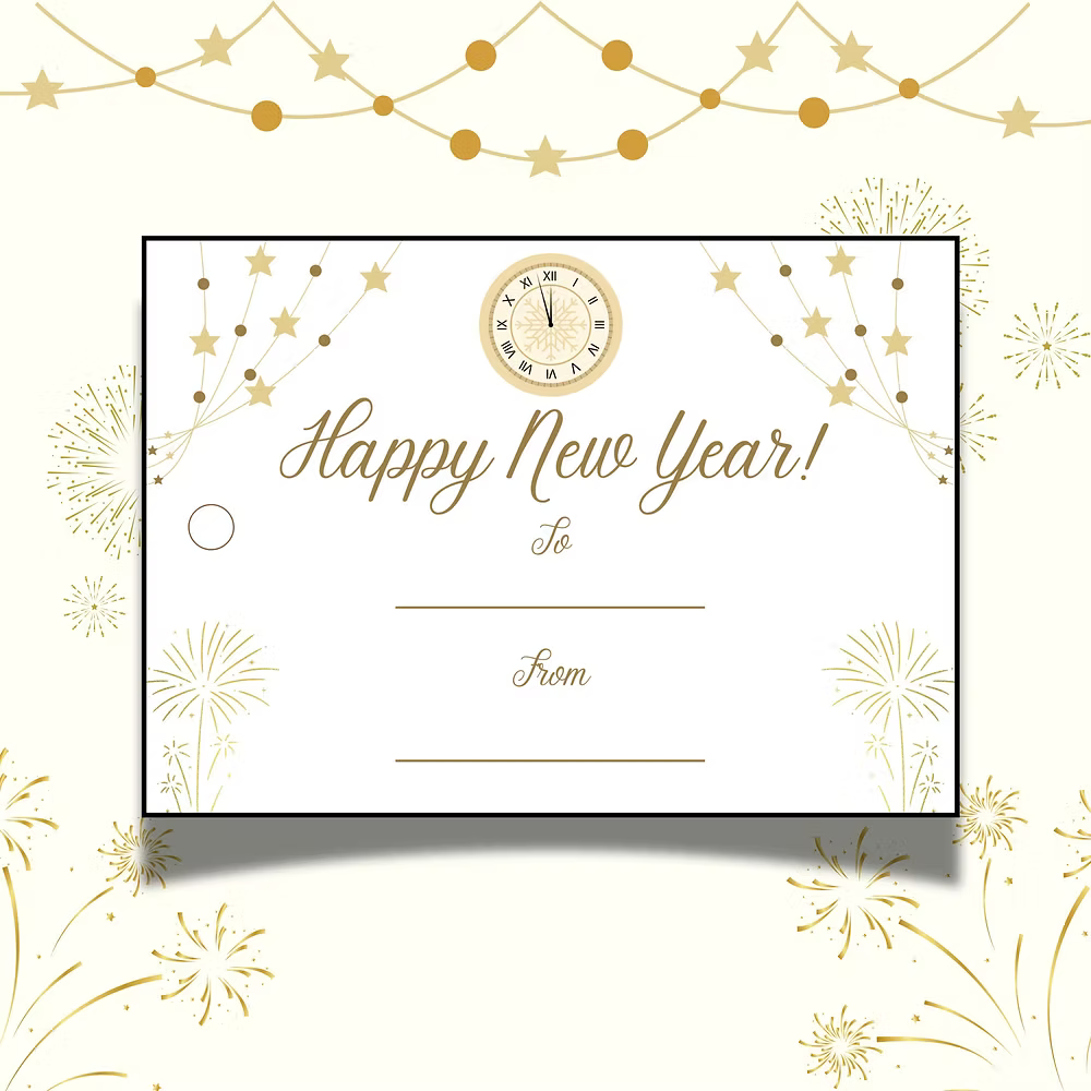 Golden Hour – New Year Gift Tag (3.5 x 2.5 in) (Pack of 18)