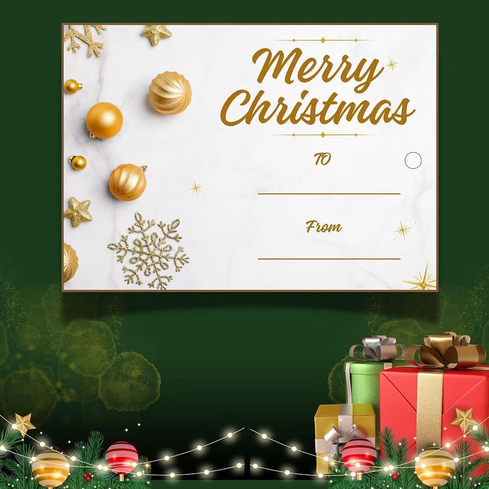 Timeless Gold – Christmas Gift Tag (3.5 x 2.5 in) (Pack of 18)