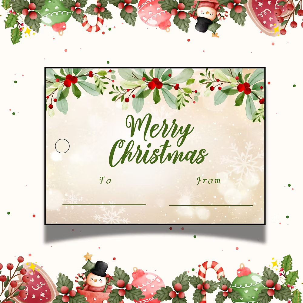 Mistletoe Magic – Christmas Gift Tag (3.5 x 2.5 in) (Pack of 18)