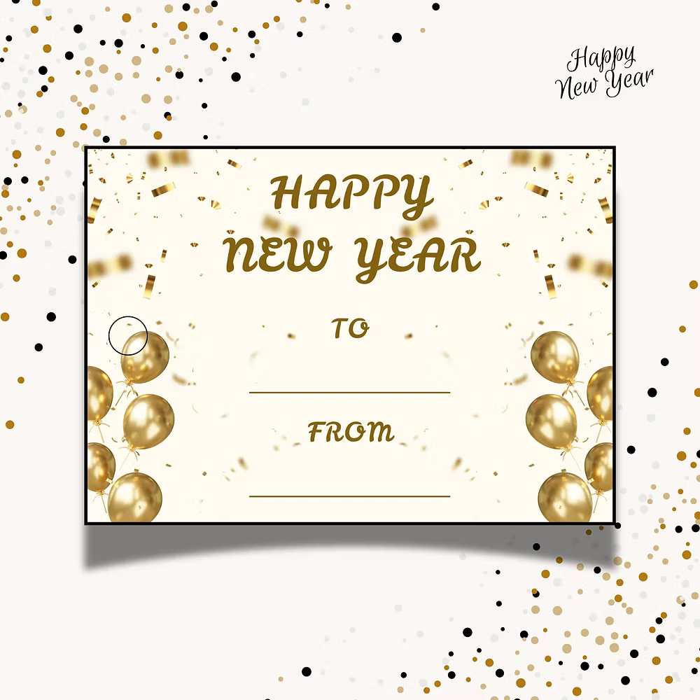 Sparkling Start – New Year Gift Tag (3.5 x 2.5 in)